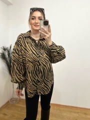 ORJİNAL MARKA ZEBRA DESEN GÖMLEK