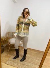 YUMOŞ ETNİK DESEN HIRKA
