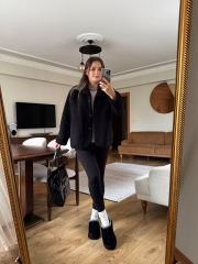 BUKLET KUMAŞ İÇİ ASTARLI CEKET SİYAH