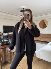 BUKLET KUMAŞ İÇİ ASTARLI CEKET SİYAH