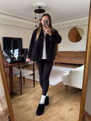 BUKLET KUMAŞ İÇİ ASTARLI CEKET SİYAH