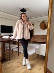 BUKLET KUMAŞ İÇİ ASTARLI CEKET BEJ
