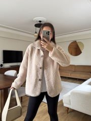 BUKLET KUMAŞ İÇİ ASTARLI CEKET BEJ