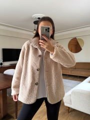 BUKLET KUMAŞ İÇİ ASTARLI CEKET BEJ