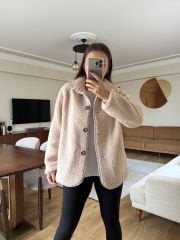 BUKLET KUMAŞ İÇİ ASTARLI CEKET BEJ