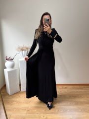 MARKA MODEL ÖZEL TASARIM VATKALI FULL ESNEK İTHAL SANDY KUMAŞ ELBİSE