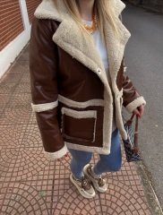 ORJİNAL MODEL İÇİ KÜRKLÜ  ACI KAHVE DERİ CEKET