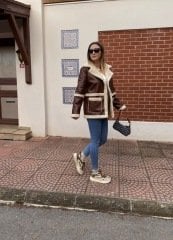 ORJİNAL MODEL İÇİ KÜRKLÜ  ACI KAHVE DERİ CEKET