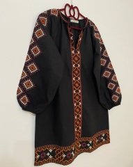 ORJİNAL MODEL SİYAH  İŞLEME DETAYLI ELBİSE