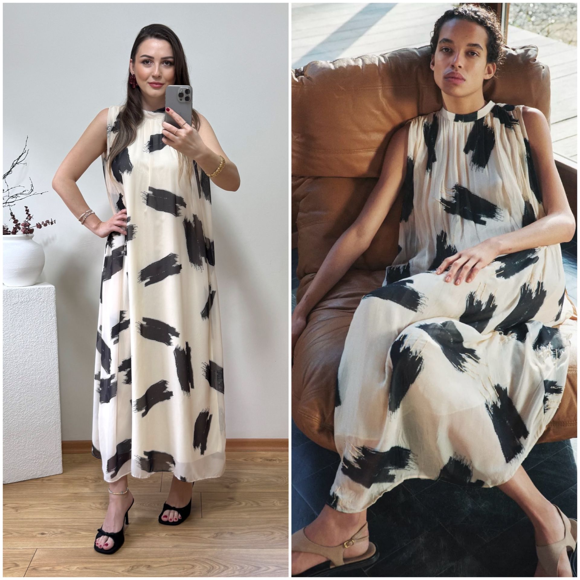 MARKA MODEL İÇİ ASTARLI VE BOYUNDAN BAĞLAMALI ŞİFON ELBİSE