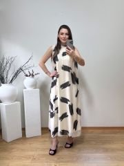 MARKA MODEL İÇİ ASTARLI VE BOYUNDAN BAĞLAMALI ŞİFON ELBİSE