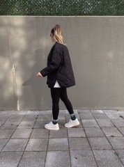 ORJİNAL MODEL SİYAH OVERSİZE KAPİTONE CEKET
