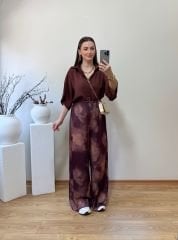 PREMİUM SATEN KUMAŞ PALAZZO PANTOLON BORDO