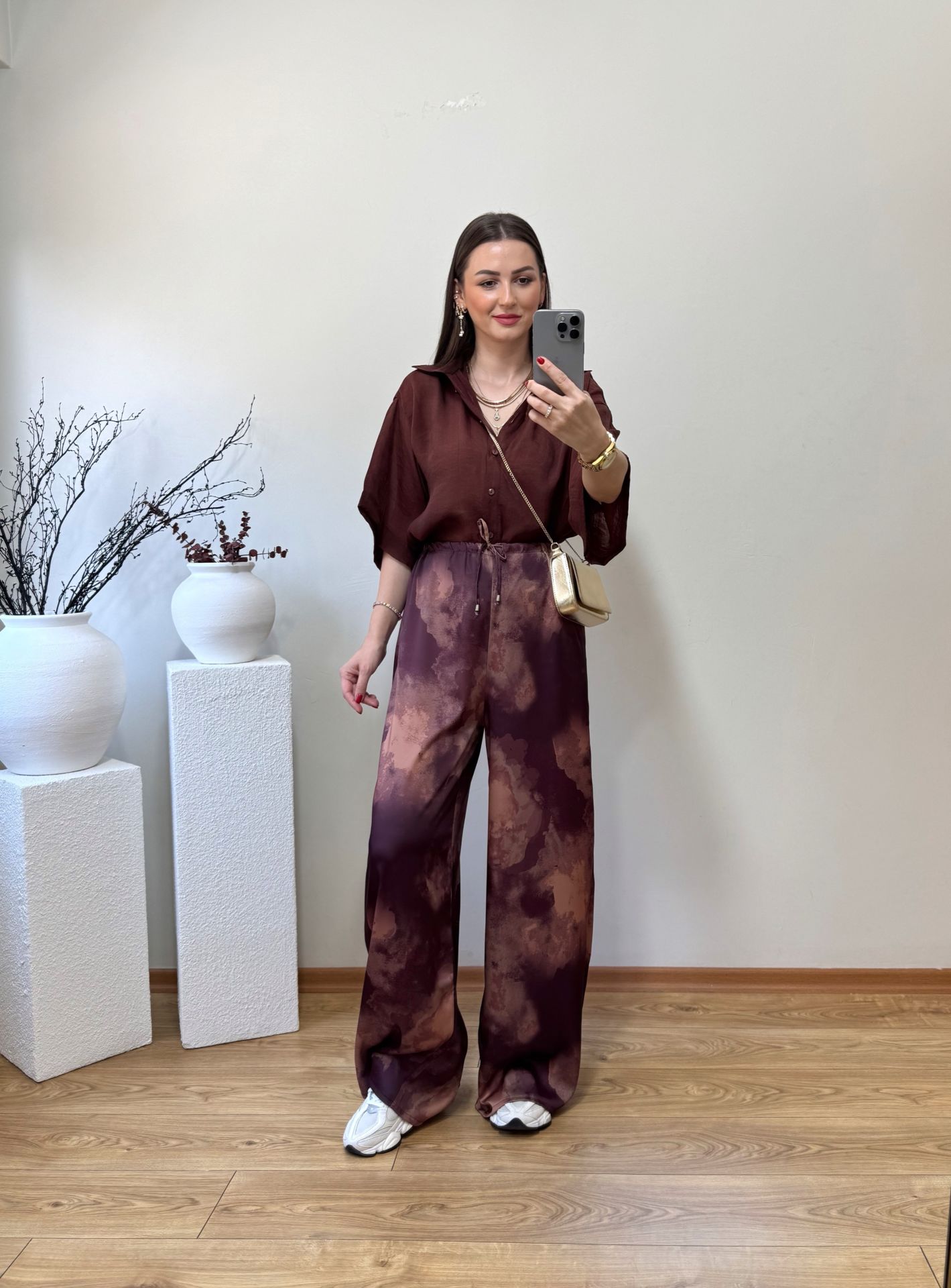 PREMİUM SATEN KUMAŞ PALAZZO PANTOLON BORDO