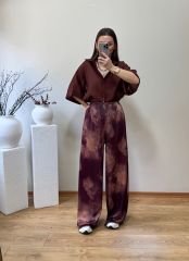 PREMİUM SATEN KUMAŞ PALAZZO PANTOLON BORDO