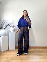 PREMİUM SATEN KUMAŞ PALAZZO PANTOLON LACİVERT
