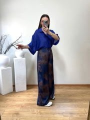 PREMİUM SATEN KUMAŞ PALAZZO PANTOLON LACİVERT