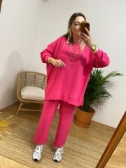 AEROBİN  KUMAŞ PEMBE RAHAT TAKIM