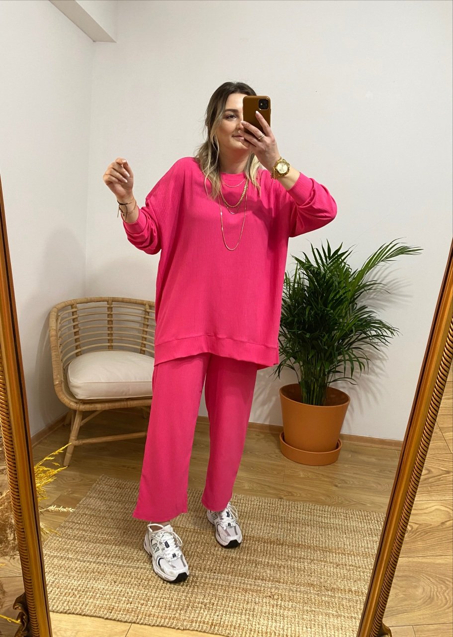 AEROBİN  KUMAŞ PEMBE RAHAT TAKIM
