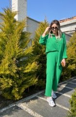 AEROBİN KUMAŞ YEŞİL GÖMLEK TAKIM