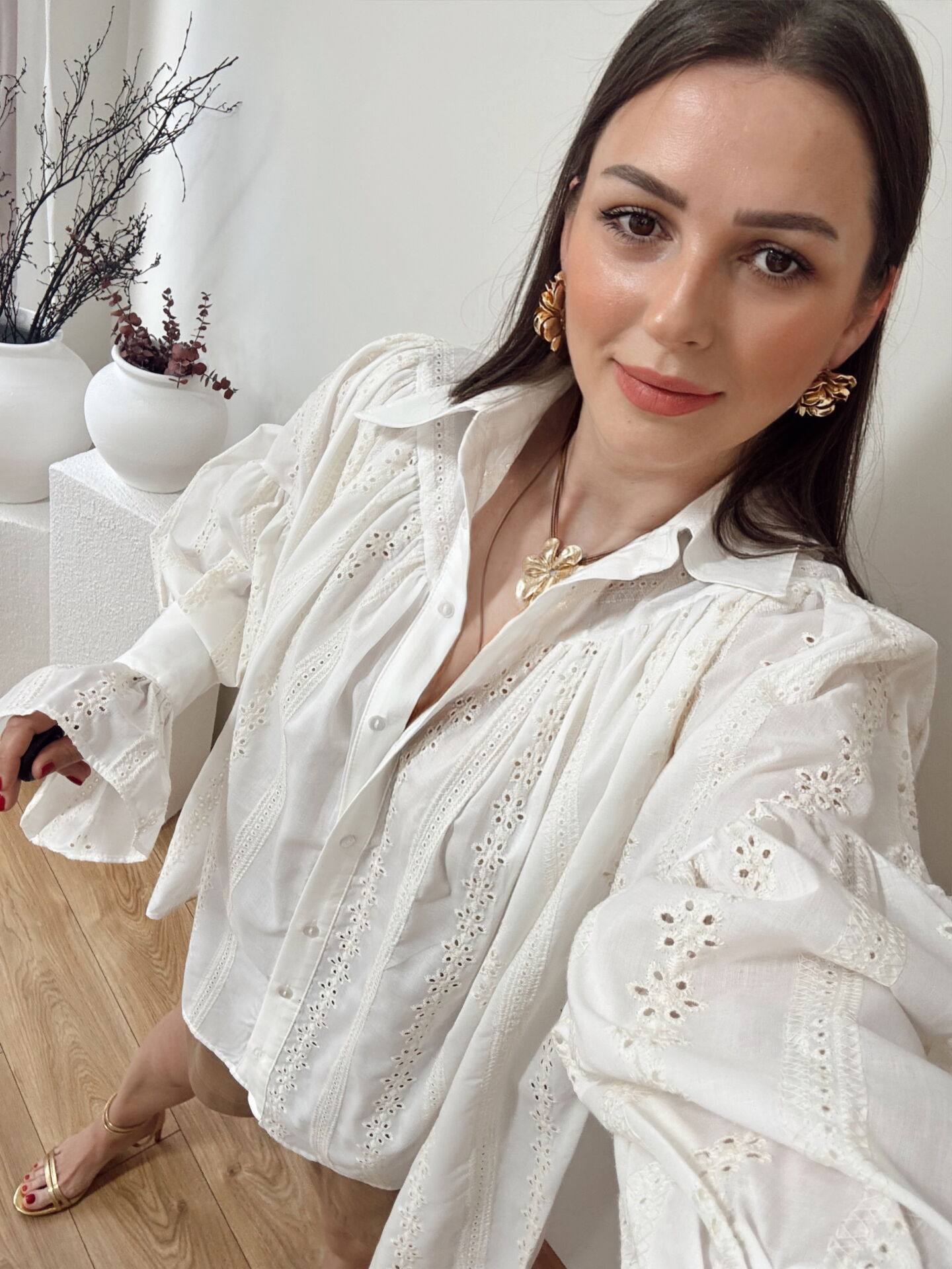 KOL DETAYLI OVERSİZE FİSTO GÖMLEK