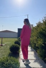 AEROBİN KUMAŞ FUŞYA GÖMLEK TAKIM