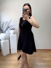 HAM KETEN KUMAŞ YANLARI BALON MİNİ ELBİSE