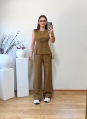 ORJİNAL MARKA HAM KETEN KUMAŞ YAĞ YEŞİL TAKIM