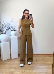 ORJİNAL MARKA HAM KETEN KUMAŞ YAĞ YEŞİL TAKIM