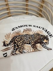 LEOPAR BASKILI ORJ MARKA YUMUŞAK PAMUK KUMAŞ T-SHİRT
