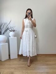 FULL İŞLEME DETAYLI KUŞAKLI MARKA MODEL GÖMLEK ELBİSE